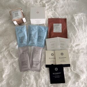 Lot of Monat products including Full Size Eye Smooth and Exfoliating Peel Pads